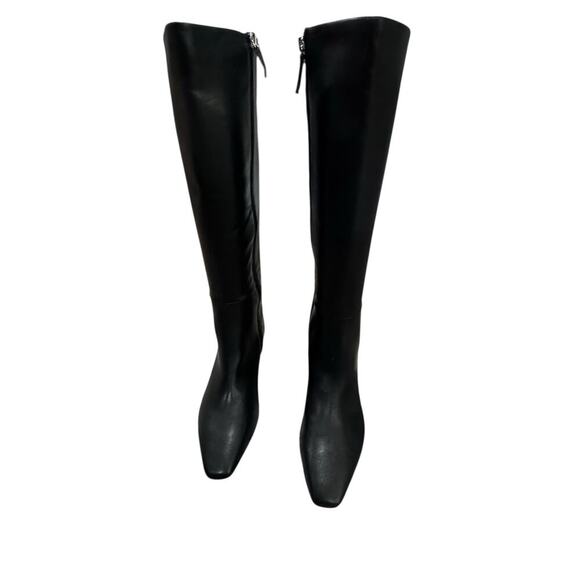 J. Crew Women's Faux Leather Snip-Toe Boots Knee High Black Size 7.5 NWOB - Picture 2 of 12
